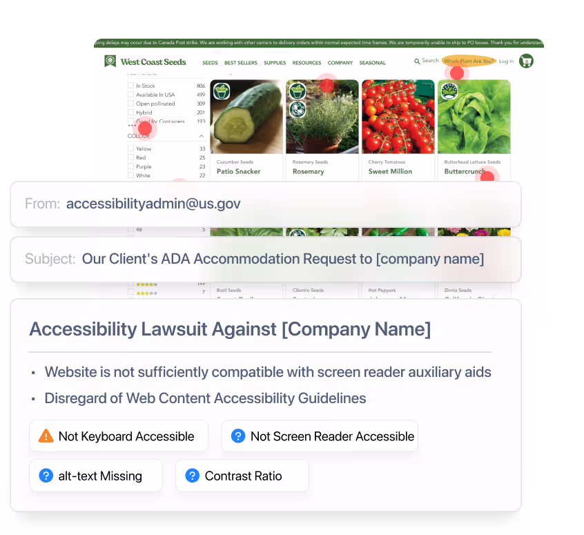 Legal documentation representing ADA lawsuits